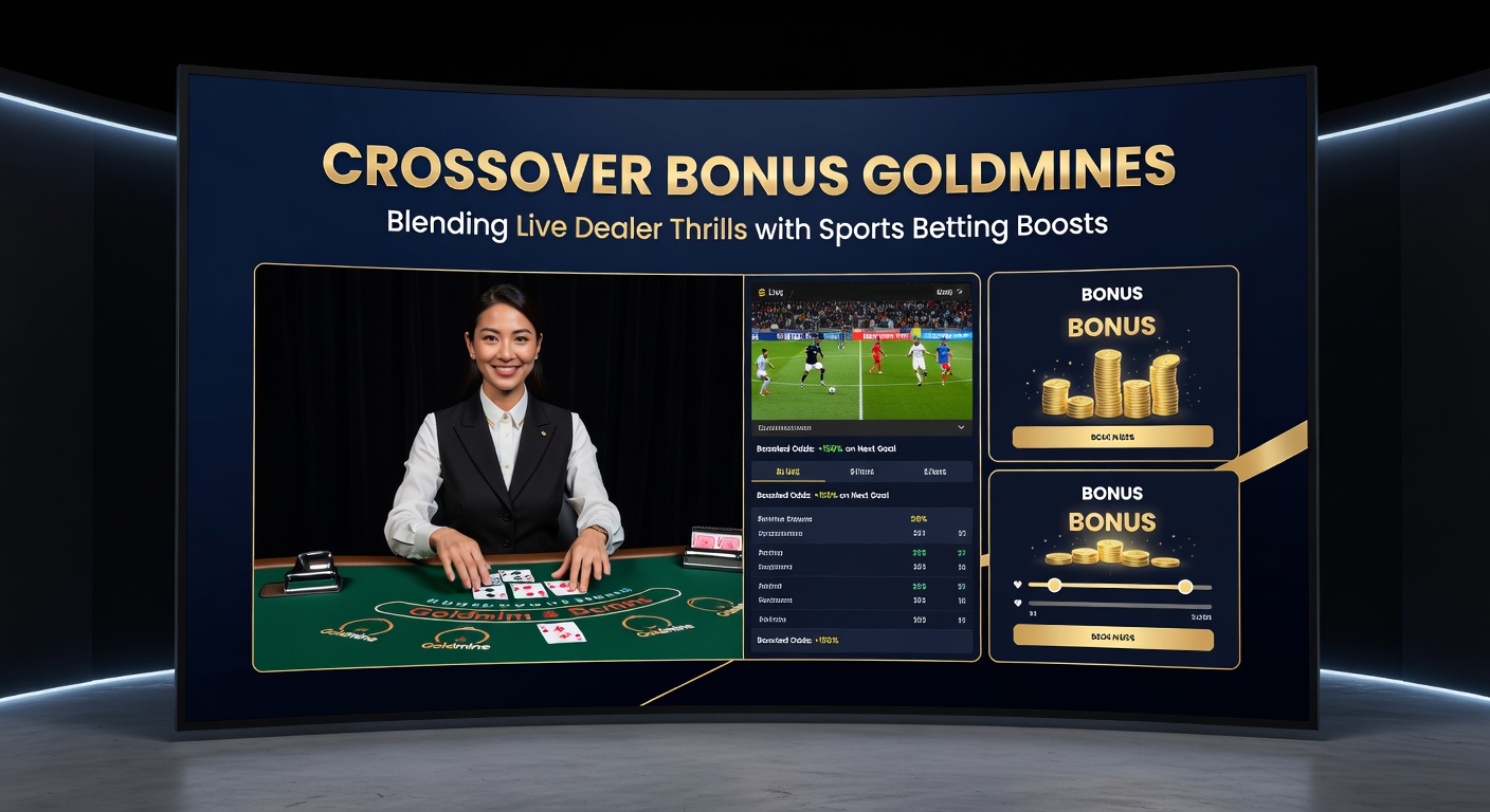 Grafik mit Crossover-Bonus-Streams, die Live-Casino und Sportwetten verbinden, inklusive Gewinnkurven