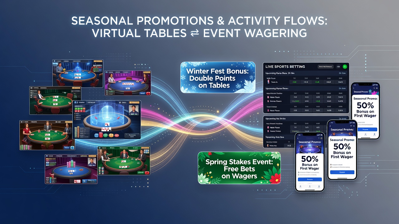 Darstellung von Nutzerpfaden auf mobilen Plattformen mit Fokus auf virtuelle Tische und Event-Wetten unter saisonalen Promotionen