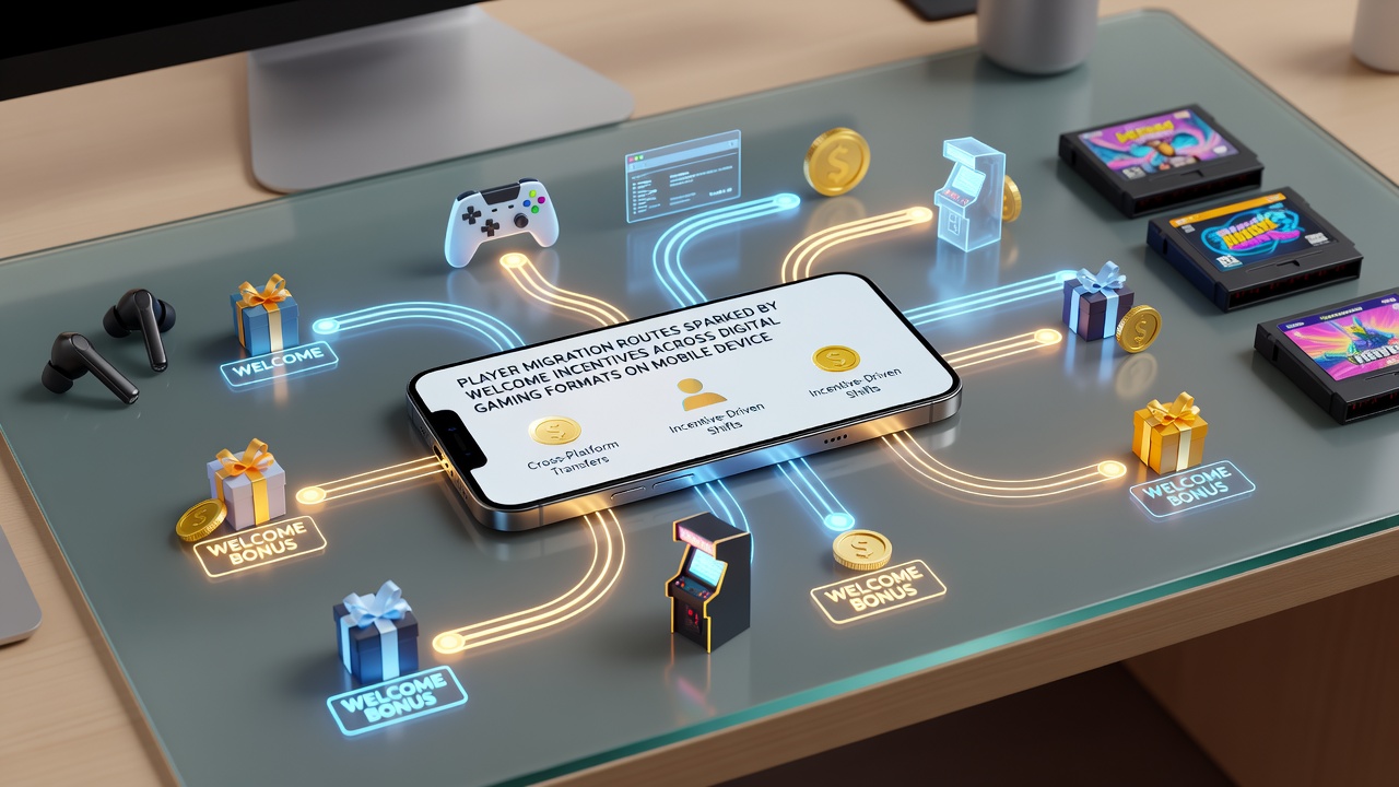 Darstellung von Belohnungsketten und Spielerströmen zwischen mobilen Spielkategorien